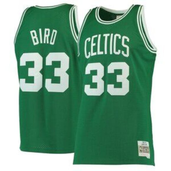 Mens Larry Bird Kelly Green Stitched Jersey